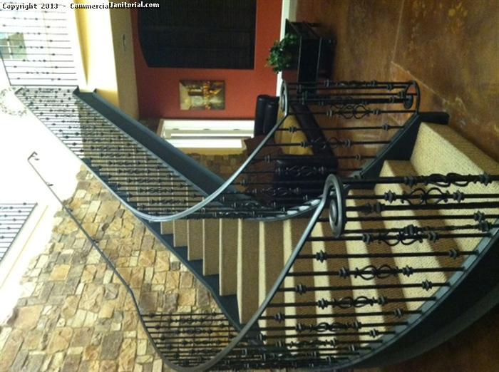 If you have unique office cleaning or floor care needs, we are here to help. This beautiful staircase was made even more exquisite after a thorough job by our office cleaning crew. Our floor care services include stairs, so contact our office cleaning staff to get set up and get your business looking sharp from the inside out. 