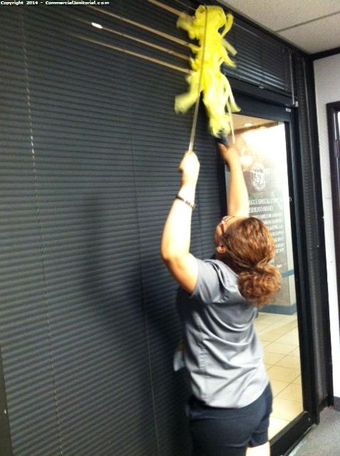 10/8- Maria G.

Here is a photo of our team dusting the blinds.

Nice work guys.

Maria G.