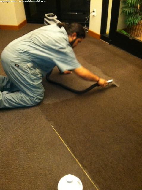 9/16/14

Crew did an amazing job on the carpetd.

Came to site extracted all carpet in front of entrance doors came out great...building is locked and armed.

Nice job Martin by handsome tech.

Cecilia AKA DAISY