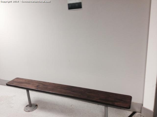 disinfecting mens & womens lock room benches 