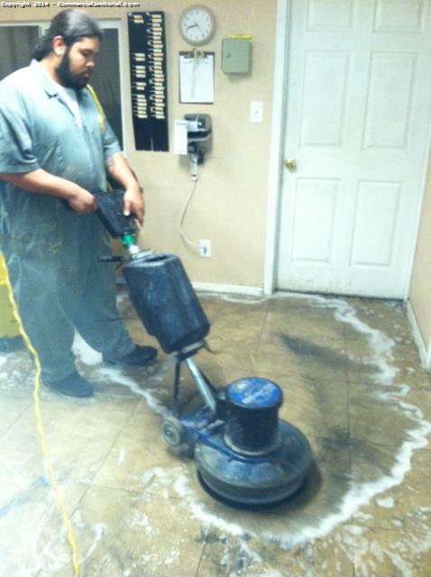 10/20/14

Kent S. performed inspection.

The crew is here doing a fantastic job of machine scrubbing the tile floors.

Nice job Martin.

Kent S.