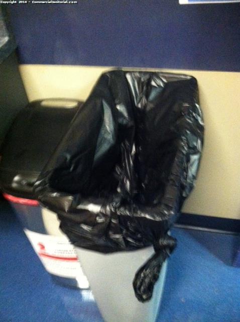 janitors are responsible to empty and reline trash cans