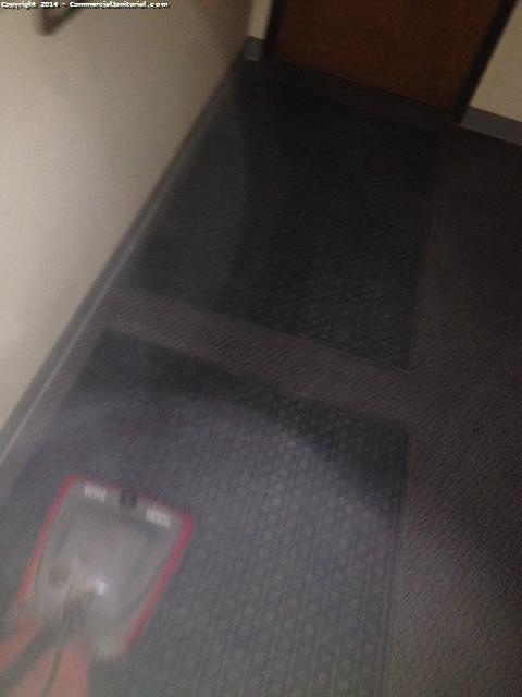 Using a vacuum with beater bars is helpful when cleaning carpet runners in an office