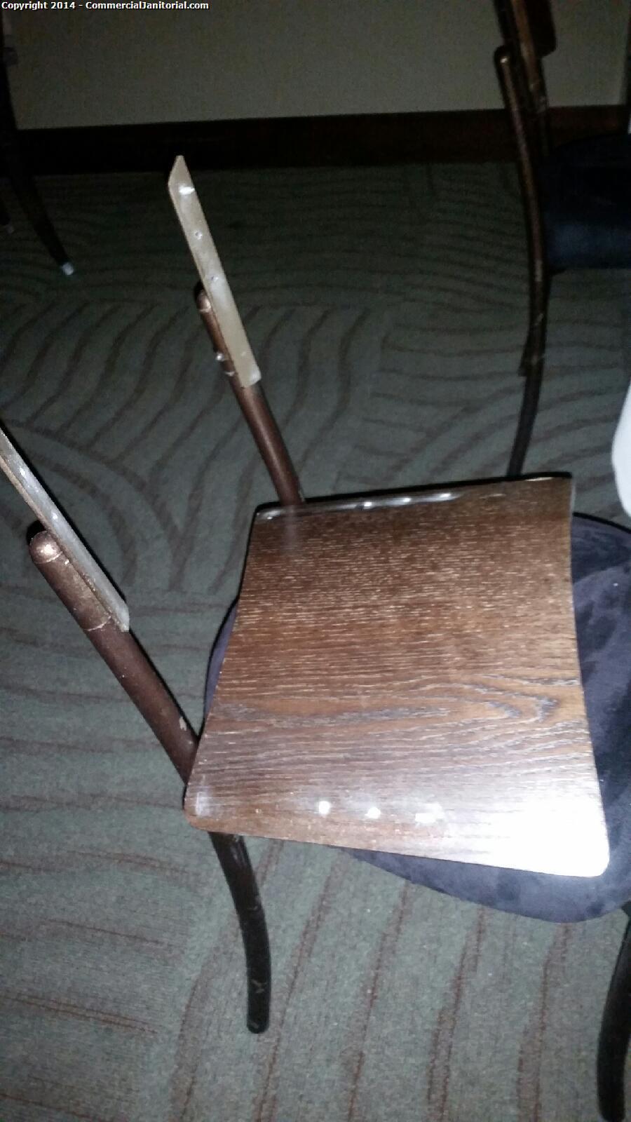While getting ready to clean all carpeted areas , we found a broken chair which needs to be thrown out



