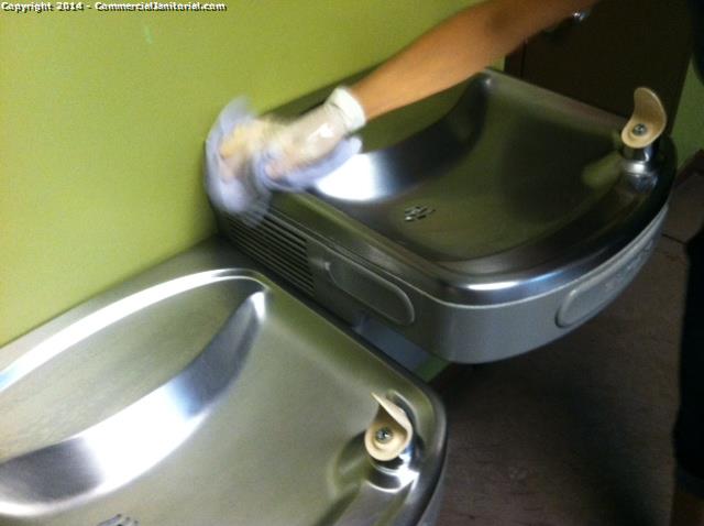  
 Water fountains are vectors for germs. Cleaning them regularly is important
