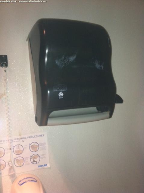 10/20/14-

Tommy G. performed inspection.

Crew did a great job of restocking the paper dispenser.

Nice work team.

Tommy G.
