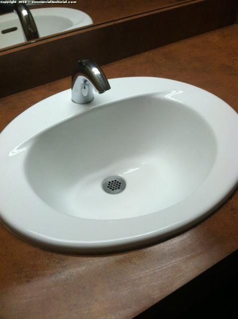 Sink and Faucet were cleaned , surrounding of the faucet was cleaned all marks were removed. 