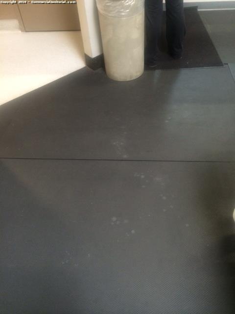 There are spill marks from peoples drinks, were removed with light mope cleaning . 