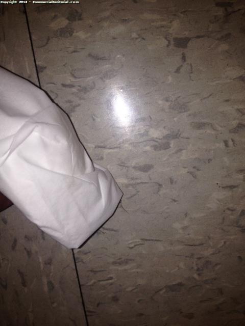 To test if a VCT floor is clean run a clean white towel over it