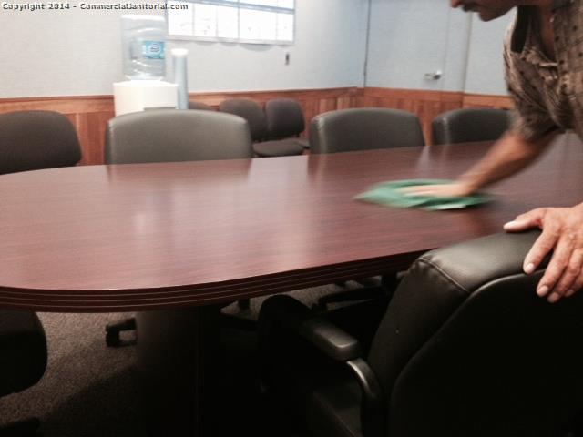 Conference Room and Chairs have been cleaned ,removed crumbs from some of the seats 