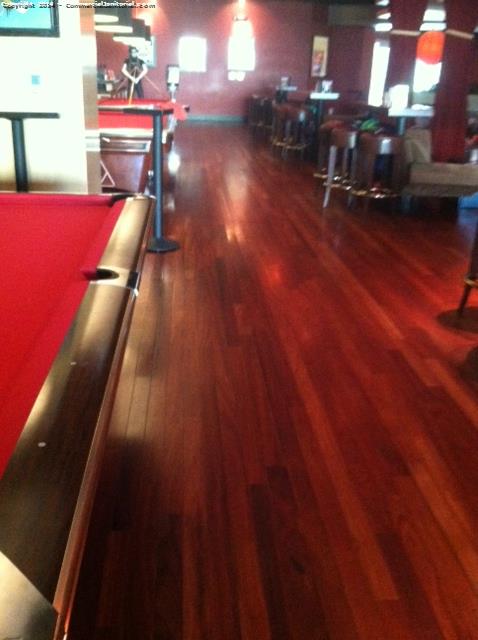 cleaning a bowling alley that has a nightclub, restaurant and arcade. In this picture we are cleaning the area where people play pool.