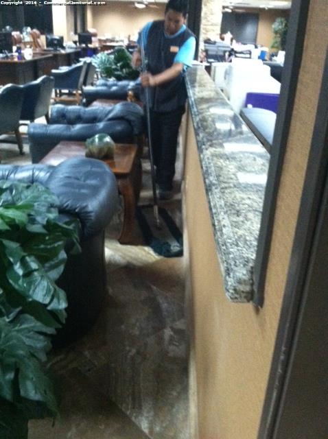 10/14- Angelia performed an inspection.

The crew is doing a good job of sweeping behind the chairs in the lobby.

Client will be happy.

Nice work

Angelina S.