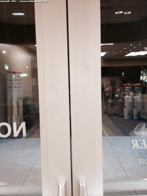 10/31/14

Jason H. performed inspection.

The crew did an amazing job of wiping down the entrance glass.

The client will be happy!

Nice work out there in the field.

Jason H.