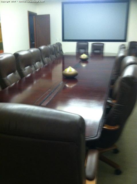 Push in chairs when cleaning a conference room