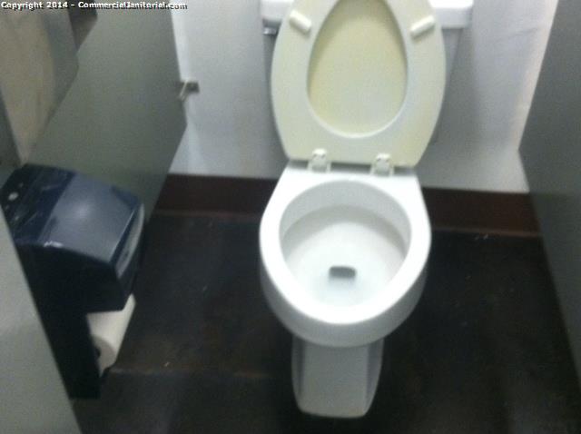 clean toilet with lid open