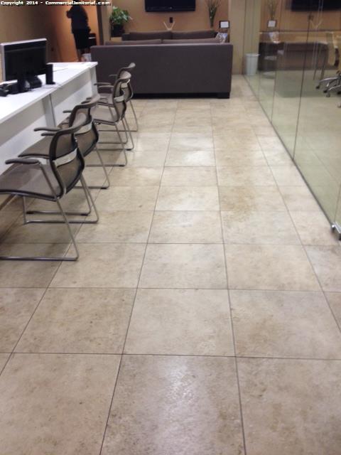 We have cleaned all floors , dusted all chairs , desk have been wiped down , & Glass walls have been cleaned 