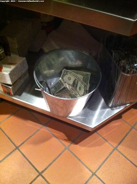 7/21

Our crew found tip money and placed in Chefs office.  We took a photo of what we saw and counted the money to make sure all was accounted for.

Our crews are so honest.

Sara L.

