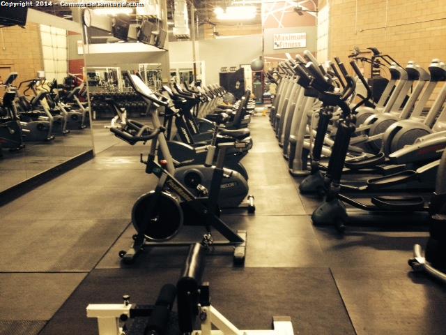 All gym equipment has been cleaned and disinfected , all floor matts have been swept and moped 