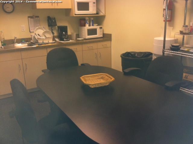 10/17/14 - Justin B. performed inspection.

We cleaned and polished the conference table with Murphy