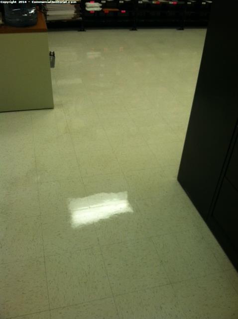 7/25/14

Our team machine scrubbed and waxed the VCT floors.

Everything turned out great.

Tom K.