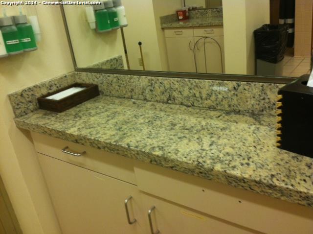 10/31/14

Ashley T. performed inspection.

The crew did an amazing job of cleaning, sanitizing, and organizing the vanity stations.

The client will be happy!

Nice work out there in the field.

Ashley T.