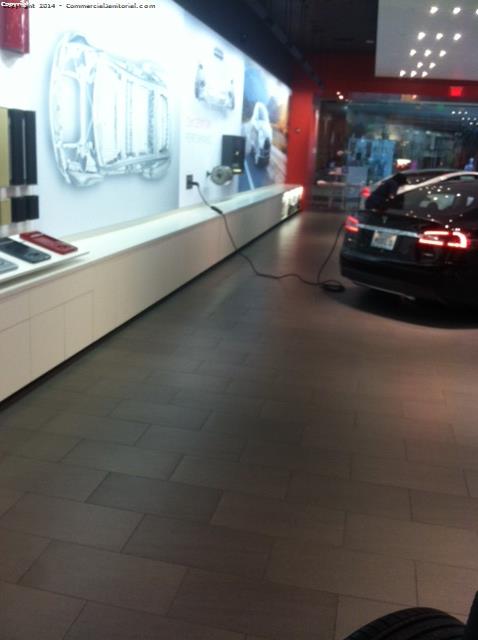 Tesla store cleaning