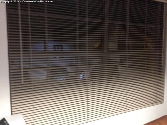 All blinds have been dusted in area ,  window sills have been cleaned , windows have been cleaned 