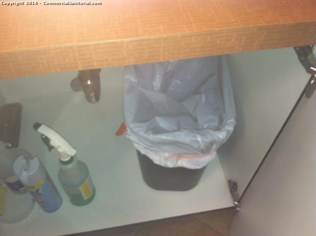 10/29/14

Jason T. performed on-site inspection.

The crew did an excellent job of organizing underneath sinks and emptying trash.

Nice work team!!

Client will be very happy with our work tonight.

Jason T.