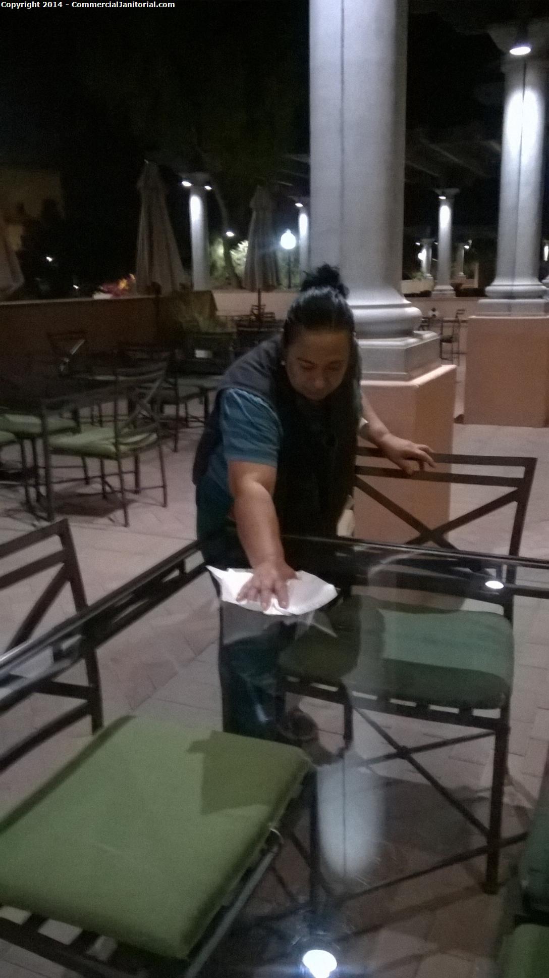 10/27/14

Pedro O. performed inspection

The crew did a great job of wiping down the glass table tops.

The client will be happy.

Nice work team!

Pedro O.

