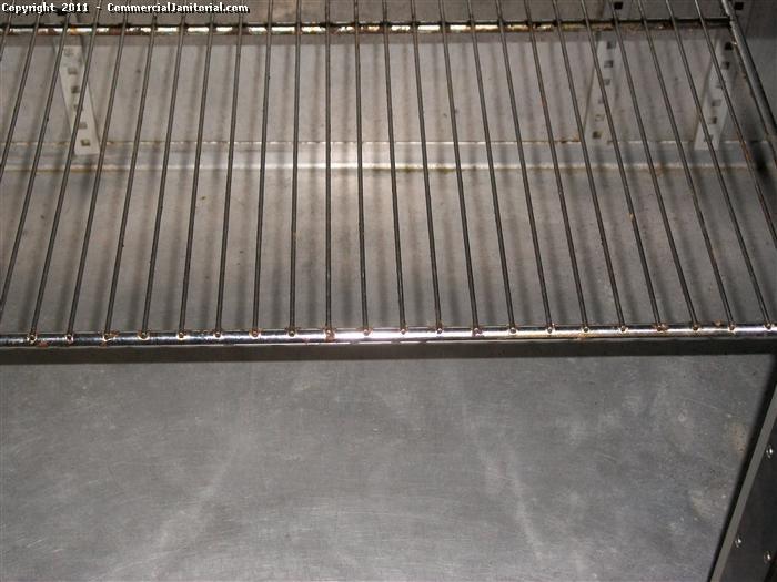 Cleaning racks in a commercial restaurant and kitchen