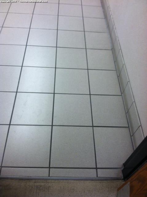 9/16/14

Leslie C.

Performed inspection and the crew did a great job of machine scrubbing the floors and grout.

Client will be happy.
