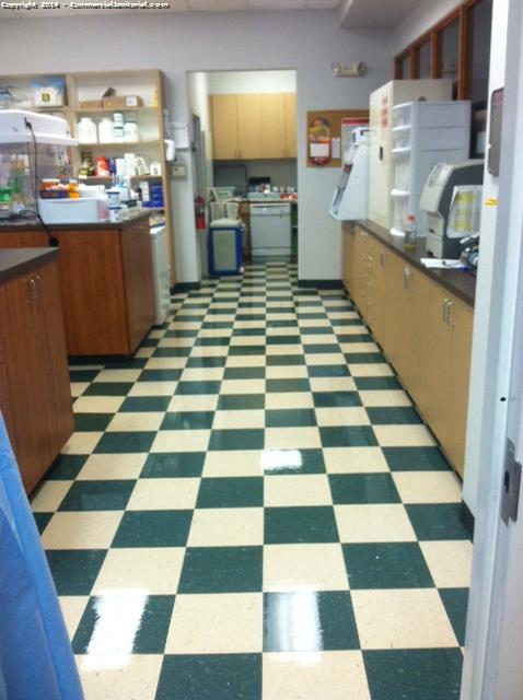 The floor has a strip and wax completed it looks Amazing client is extremely happy with the way they turned out 