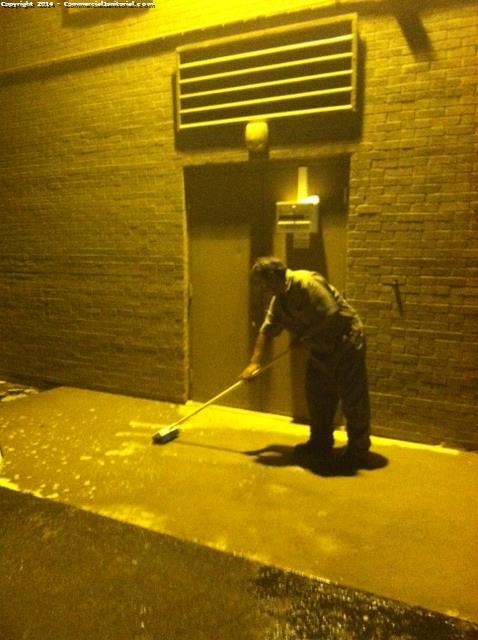 Pressure wash was completed outside of the facility on the concrete floors all dirt and dust was removed 
