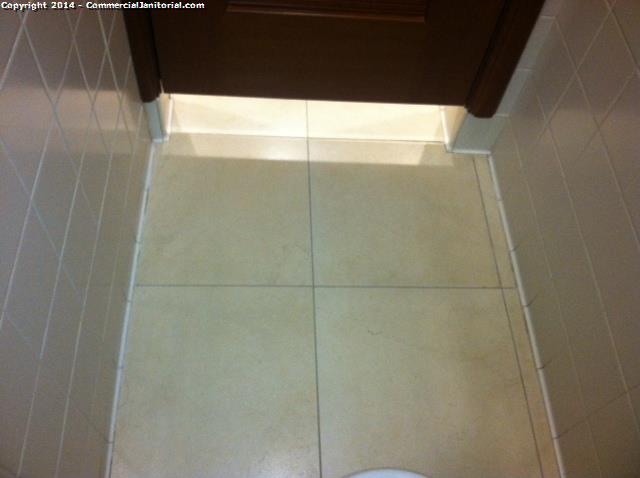 Bathroom floors inside stalls look great , client was satisfied.  