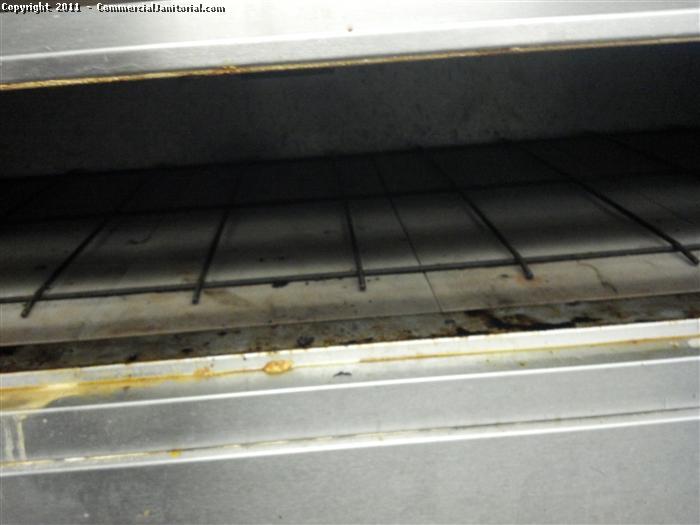 Commercial kitchen and restaurant cleaning. This is a before picture of an oven in class A kitchen. This is part of our deep cleaning when we start an account