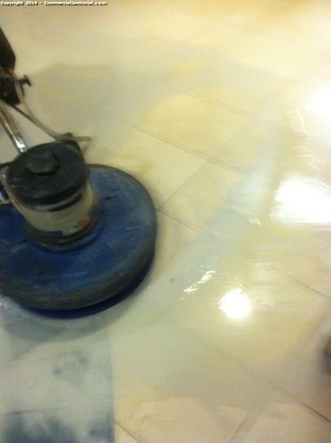 After showing crew how to lite acid wash then low speed polish. Every thing is coming along great. 