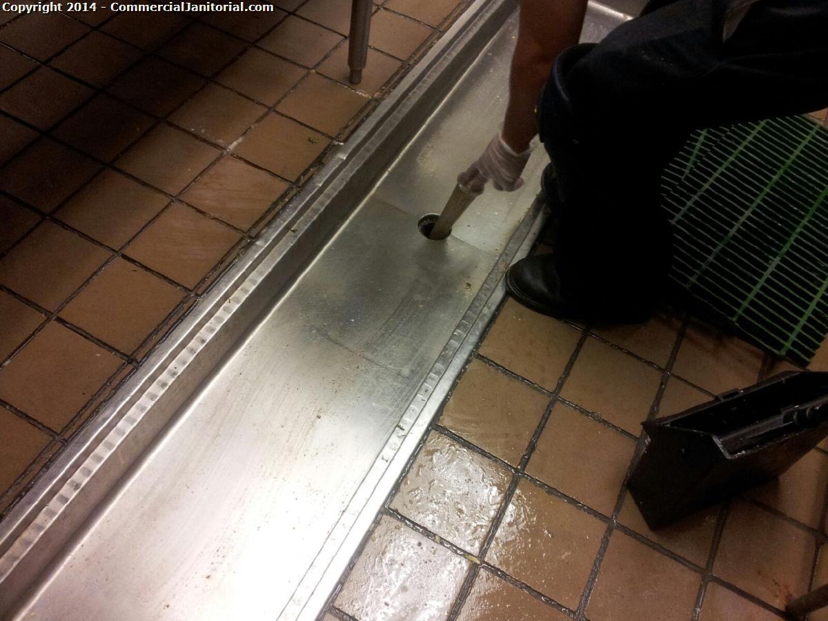  Janitors are trained to unclog drains when cleaning kitchens