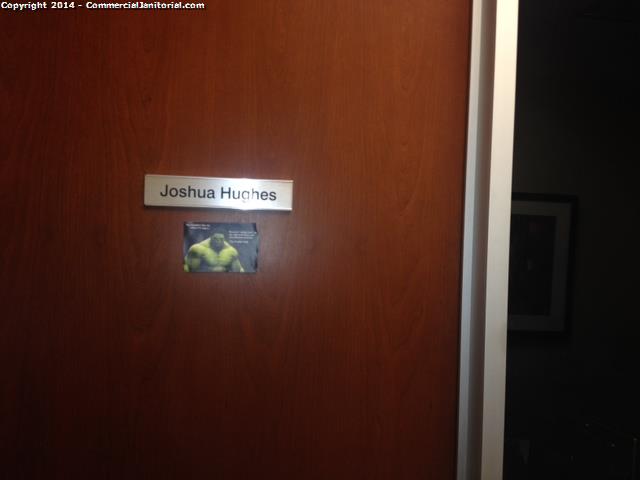 5/30/14 Gabby FYI Joshua office is always locked and cleaners don