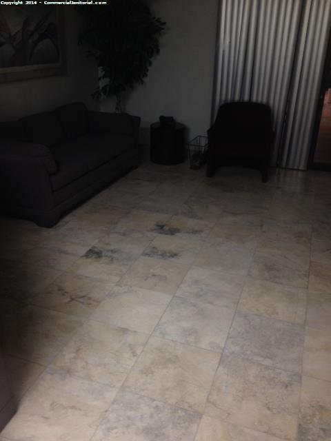 6/26:14 Aracely Cleaner:

Back room tile was swept and damp mopped.

Per client special request.

