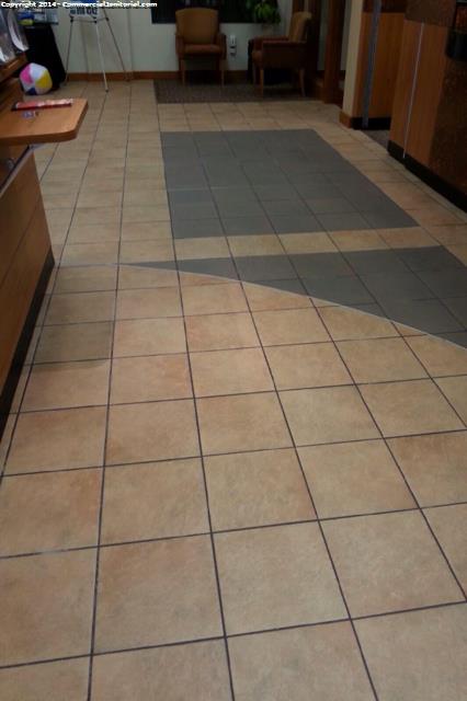 ceramic tile floor scrub as part of our cleaning services in bank
