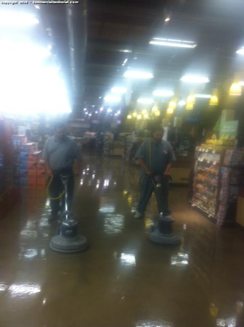 Here working with floor crew getting other half of store done tonight scrubbing looking good. Note : two new guys do have good exp . I will pick one by the end of the night 