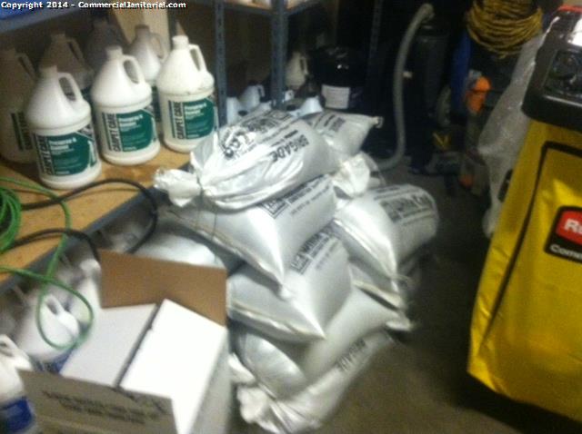 20 sand bags filled and delivered. There is more sand at the office if we need more, just need sand bags. 
