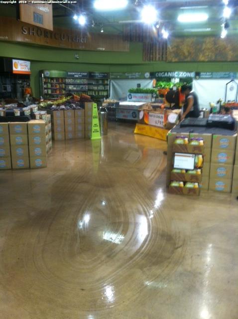 The whole store was auto scrub and buff , you can see the results in the flooring . 