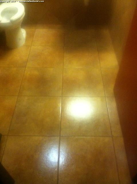 This is a picture after we cleaned the tile, we clean this office 1 day per week