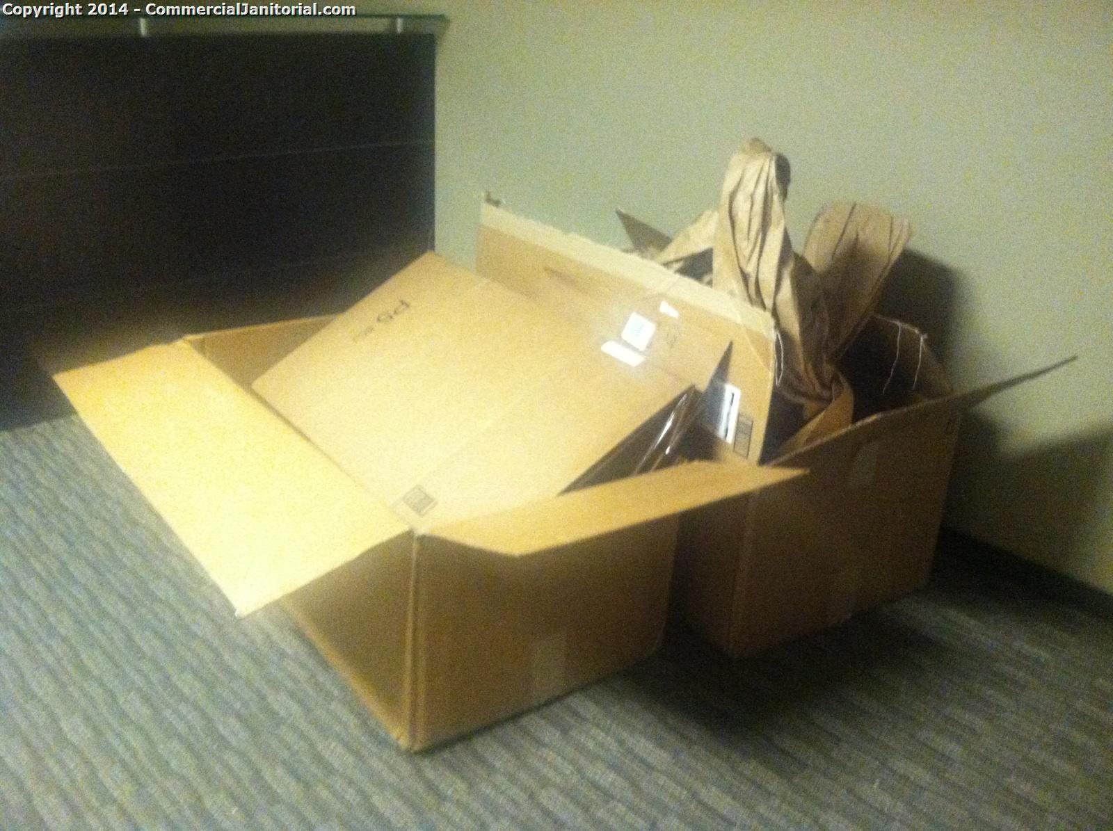  Suite 370 there is a large empty box and we need to know if is trash. 