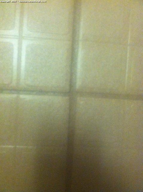 8/4 - Performed inspection

The shower room walls were scrubbed top to bottom and disinfected.

Showers turned out great.

Tom