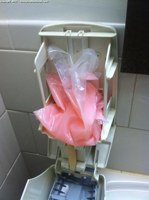 Now that this soap dispenser is going low it is time for us to put in an order to get it replaced 